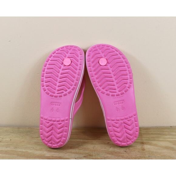 New Crocs Flip Flops Womens 10 Pink Bayaband Flip Thong Shoes - Picture 5 of 6